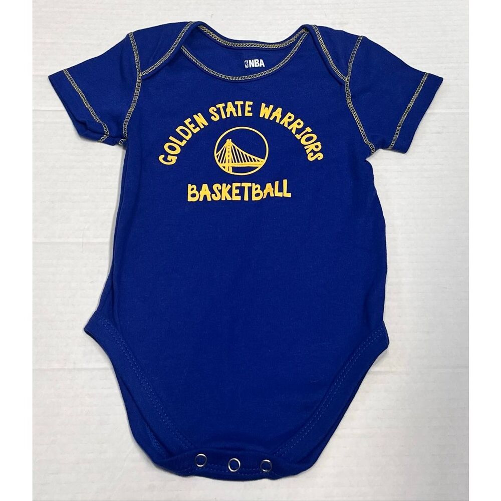 NBA Golden State Warriors Blue With Gold Stitching Bodysuit   Boys Size 12 Month